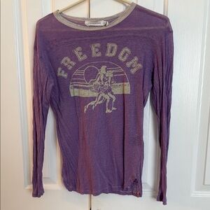 Purple ÉTOILE USA Long Sleeve 'Freedom' Graphic Tee